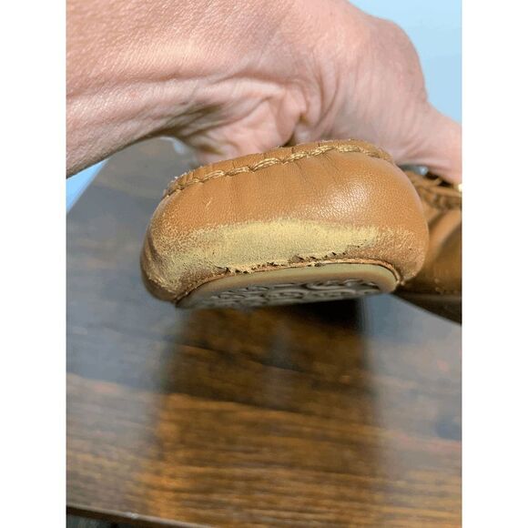 Michael Kors Womens Slip On Leather Flat Shoe Tan Size 10 - Picture 13 of 14